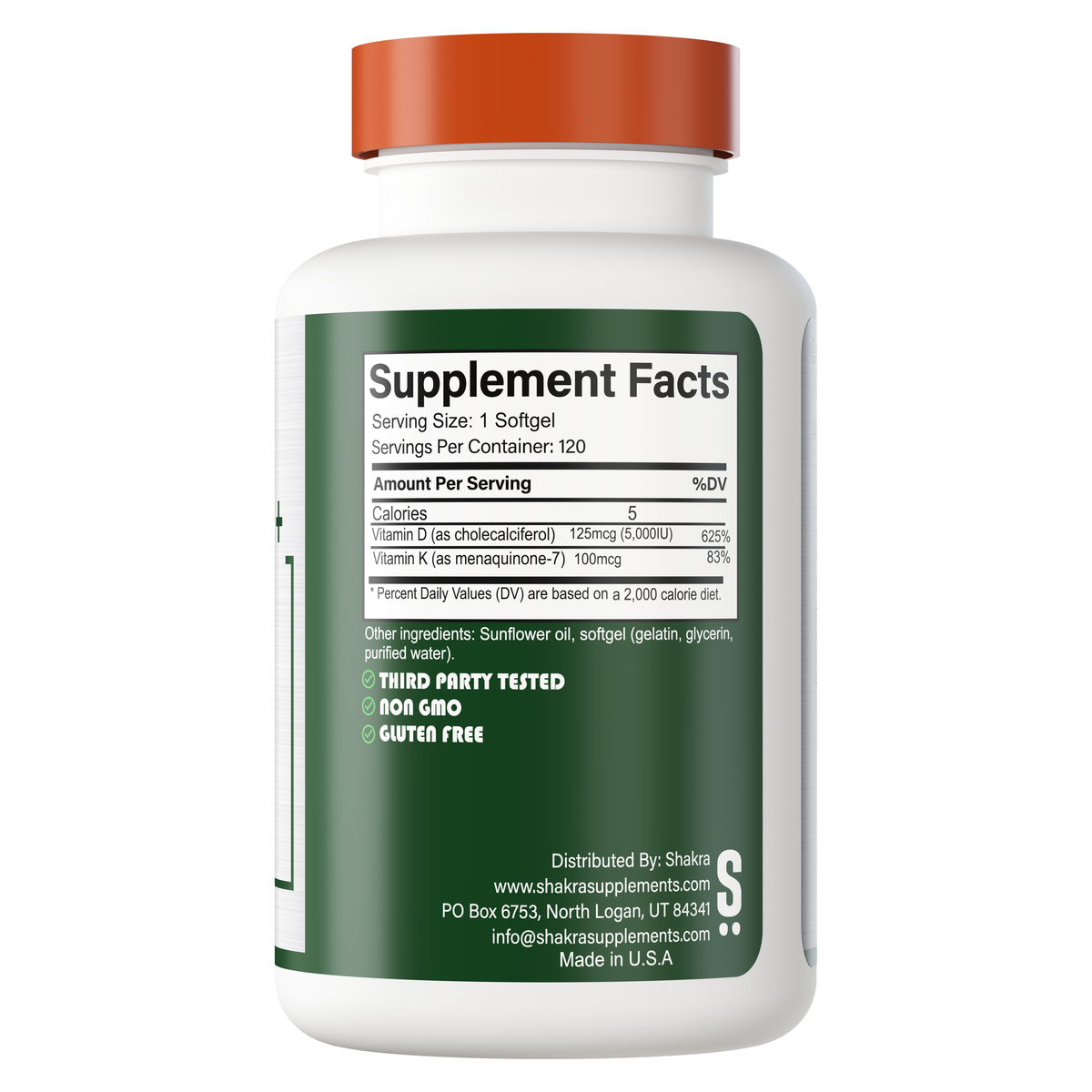 Vitamina K2D3 5000 iu 120 capsulas gel