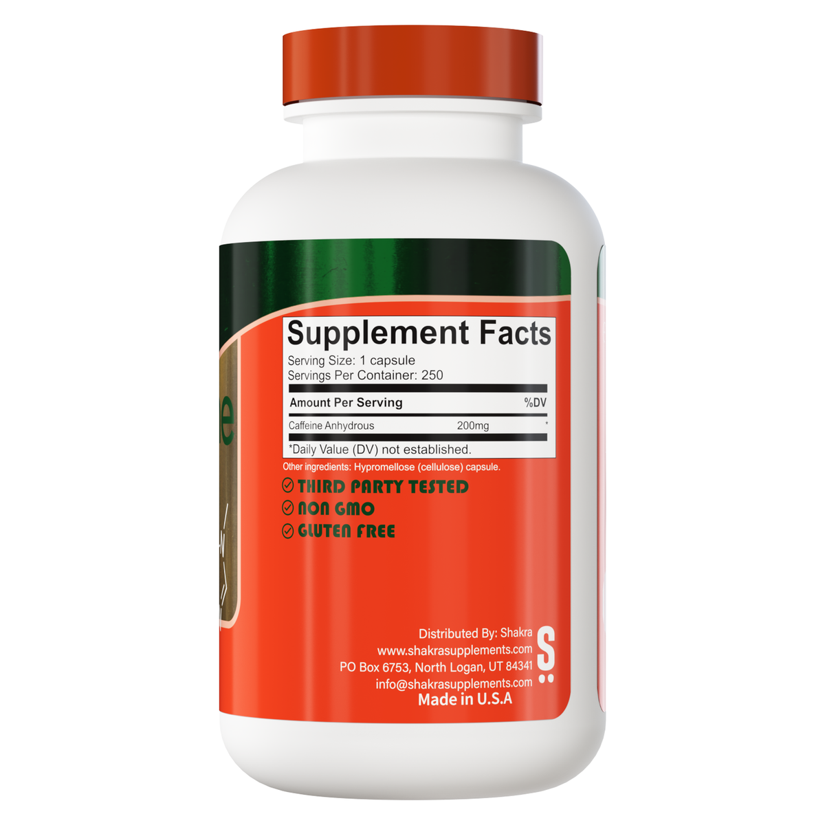 CAFFEINE CAFEINA 200 MG 250 CAPSULAS