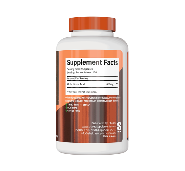 Acido Alfa Lipoico 650 mg 240 Capsulas